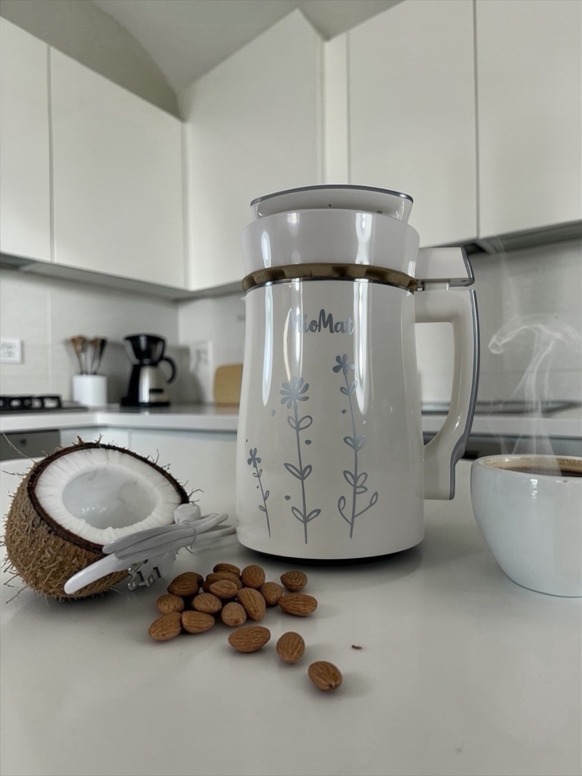 MioMat Plant Based Milk Maker Electric Appliance White with Recipe Book