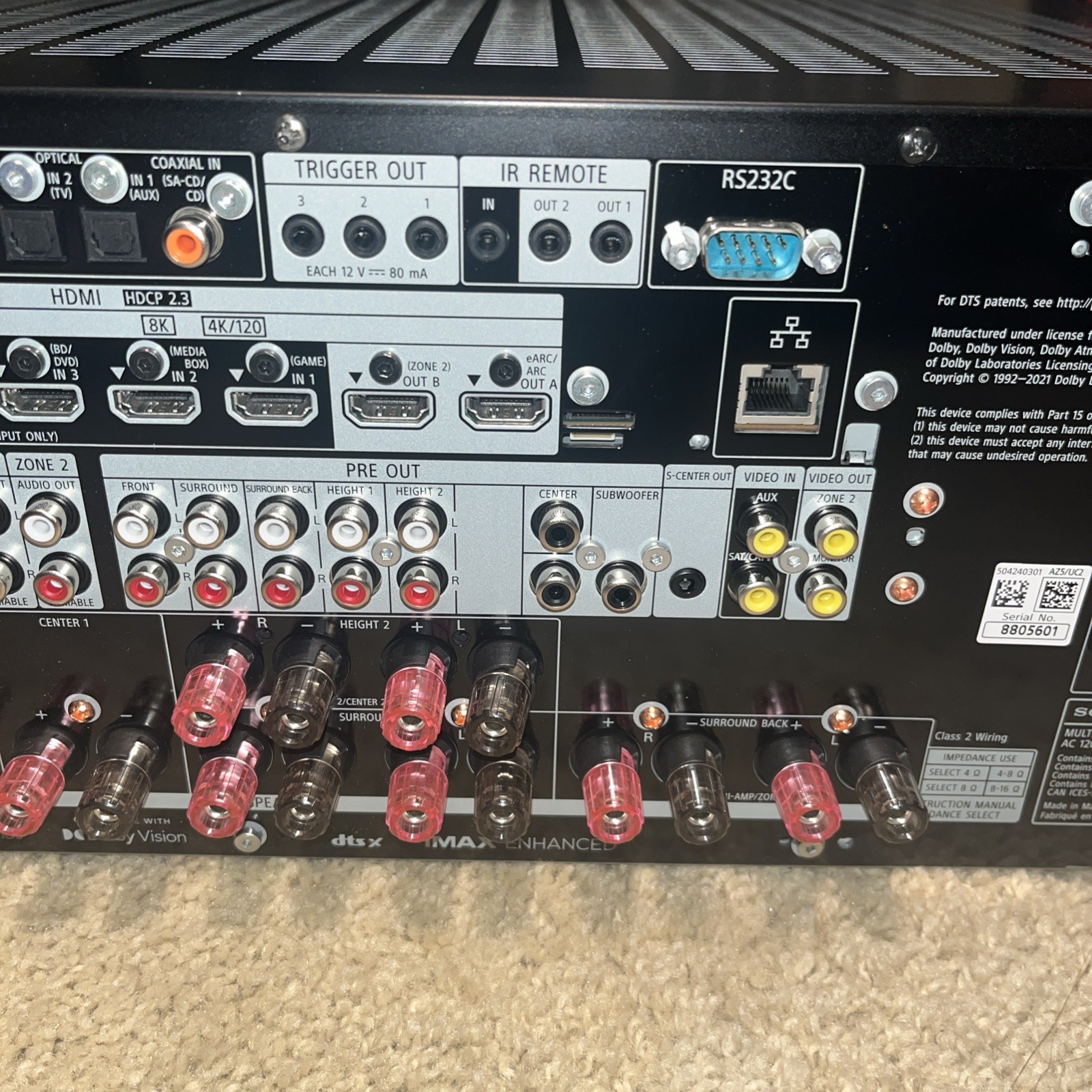 Sony Premium STR-AZ5000ES 11.2 Channel 8K Home Theater AV Receiver UHD FOR PARTS