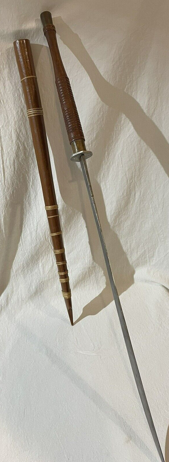 Vietnam War Montagnard Sword Dha Knife 39 inch Scabbard Provenance Tribal