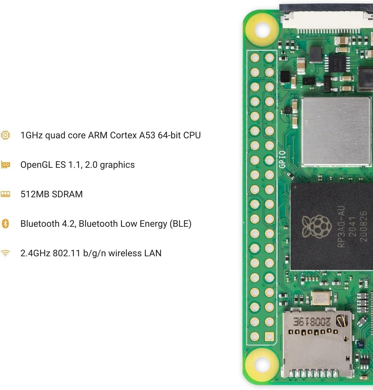 Raspberry Pi Zero 2 W Single Board Computer - RP3A0-AU, Bluetooth (SC1176) 🇺🇸