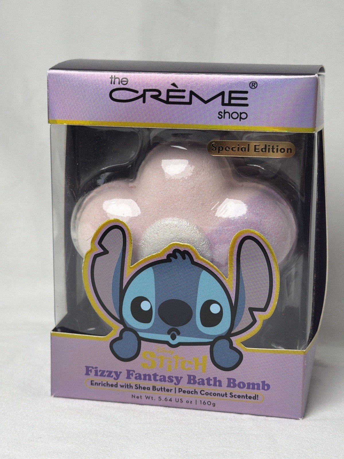 Disney Stitch Bath Bomb The Creme Shop Special Edition Peach Coconut 5.64oz NIB