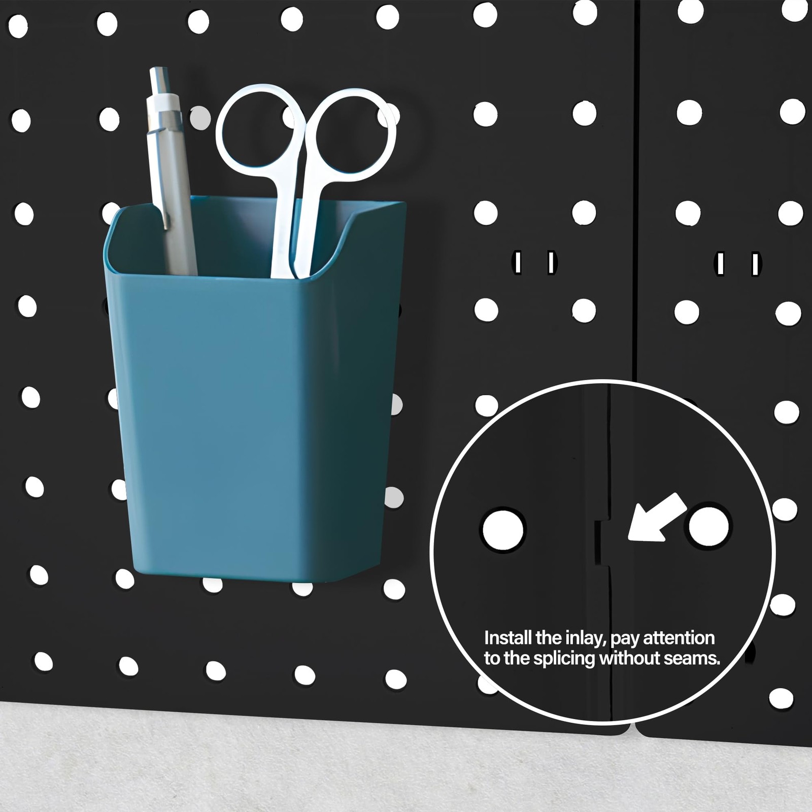 Black Pegboard Panels 4Pc ABS Wall Organizer Craft Garage Kitchen Workshop