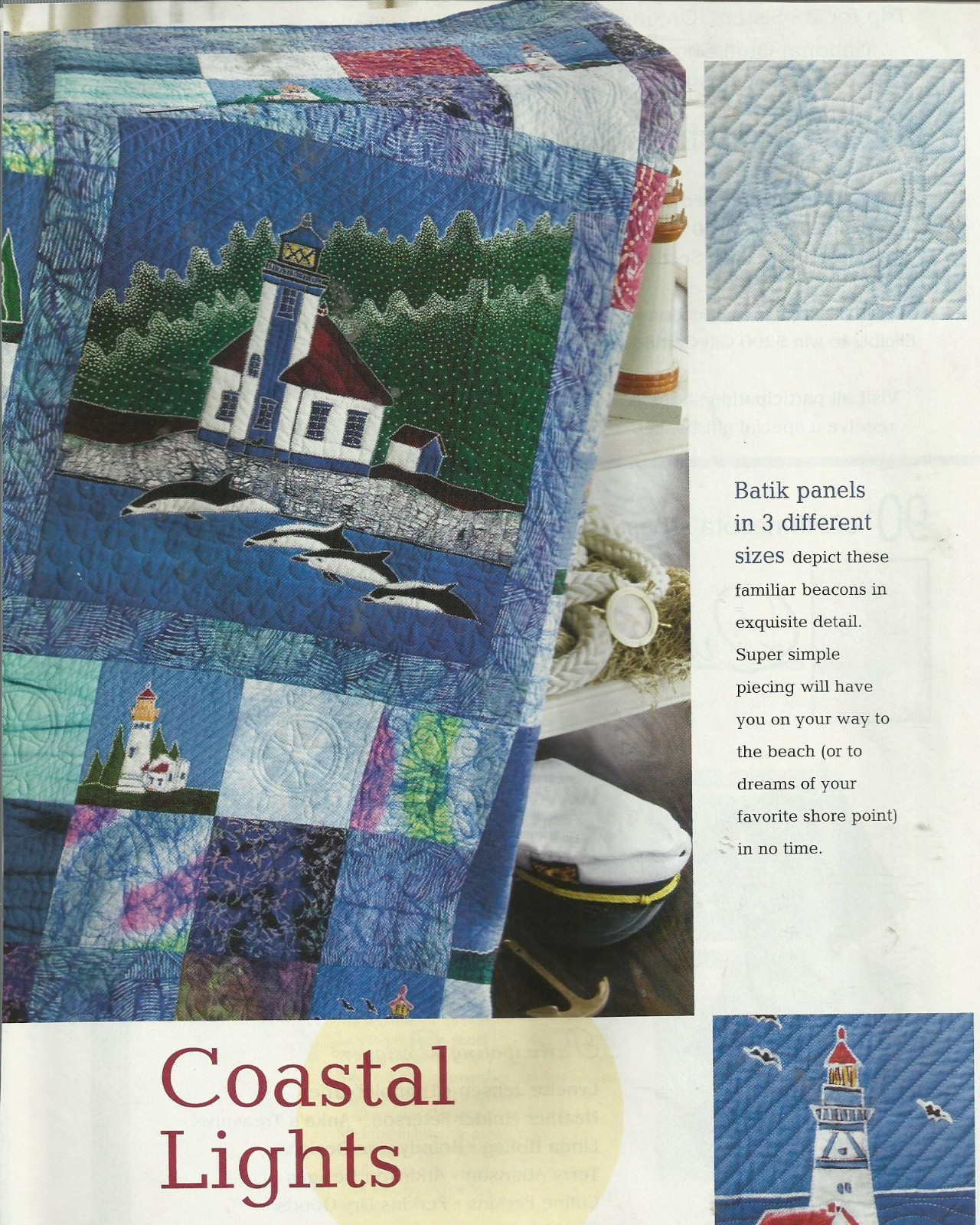A0285 COASTAL LIGHTS  QUILT PATTERN/INSTRUCTIONS