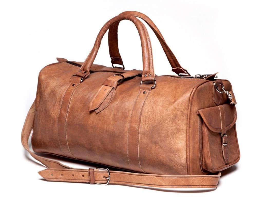 Leather Genuine Bag Travel Men Duffle Gym Luggage S Vintage Overnight Weekend