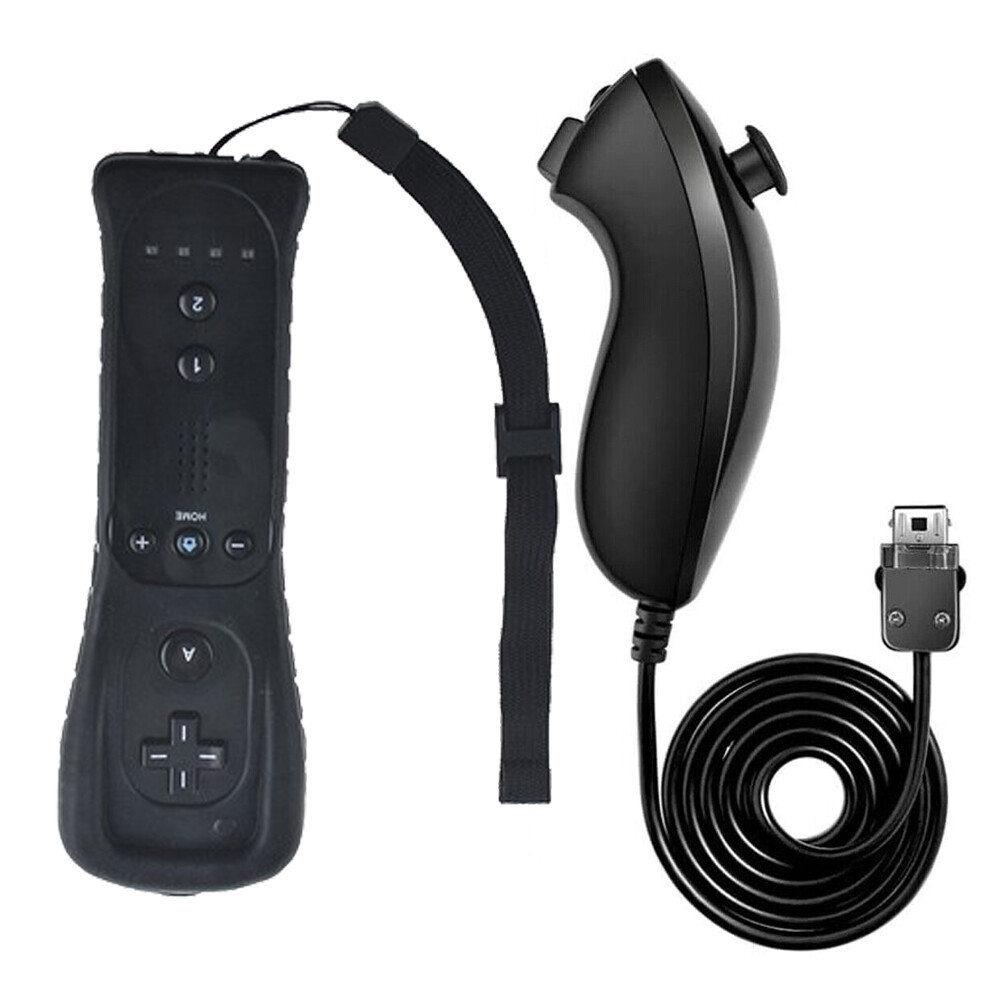 Built-in Motion Plus Remote Nunchuck Controller for Nintendo Wii Silicon Case