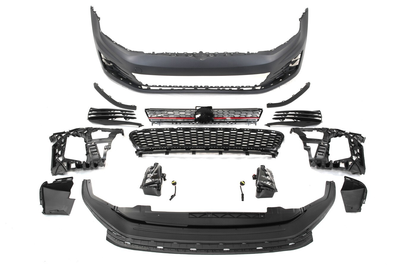 For 15-17 VW MK7 Golf & GTI, GTI Style Front Bumper w/o PDC w/ Fog Light