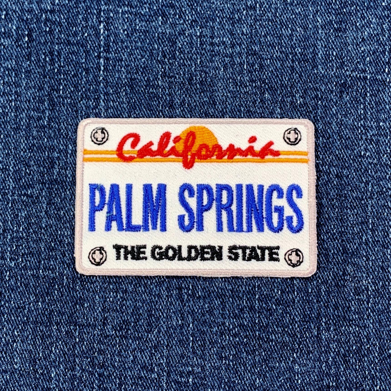 Palm Springs Patch - Embroidered California License Plate Badge 2.75" (Iron On)