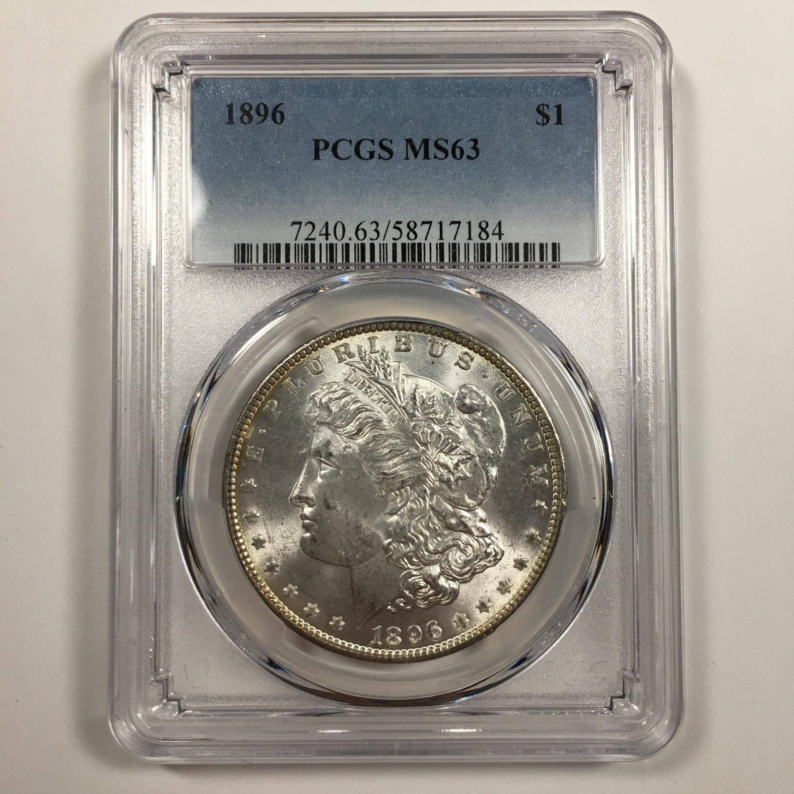 1896 Morgan Silver Dollar - PCGS MS63 Certified Slab KM#110 - 8454-SFPC