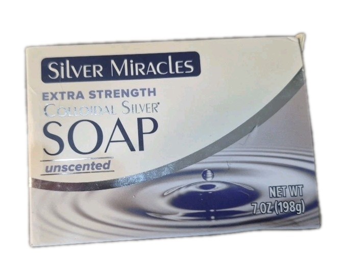 Colloidal Silver Extra Strength Soap Unscented New In Box 7oz 198g