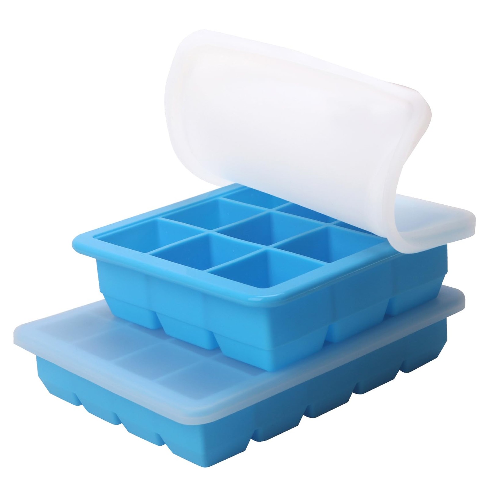 2 PCS Blue Silicone Food Soup Freezer Tray Mold 1 Tbsp & 2 Tbsp