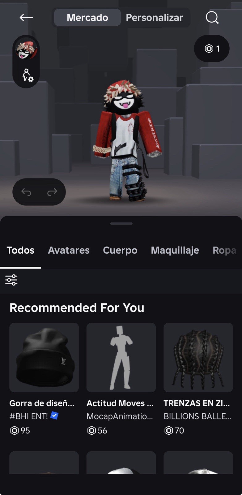 IMVU Avatar with Red Jacket and Accessories Game Item Asset