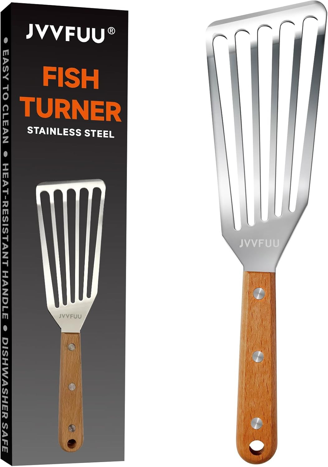 Fish Turner Spatula Stainless Steel 11 Metal Slotted Spatula for Non Stick ...