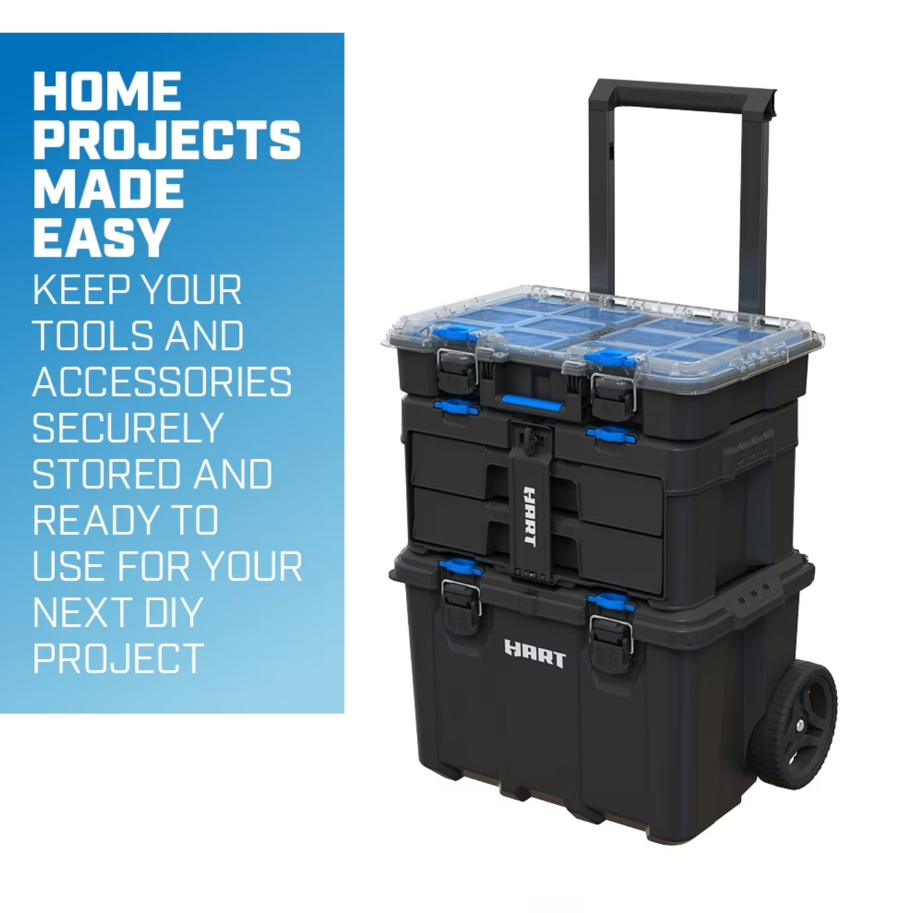 HART Stack Cart, Mobile Tool Box for Hardware Storage, Fits 7 Different Componen