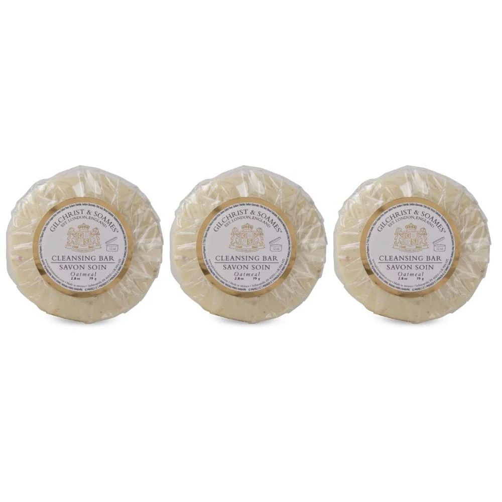 English Spa by Gilchrist & Soames Oatmeal Cleansing Bar Soaps, Set of 3