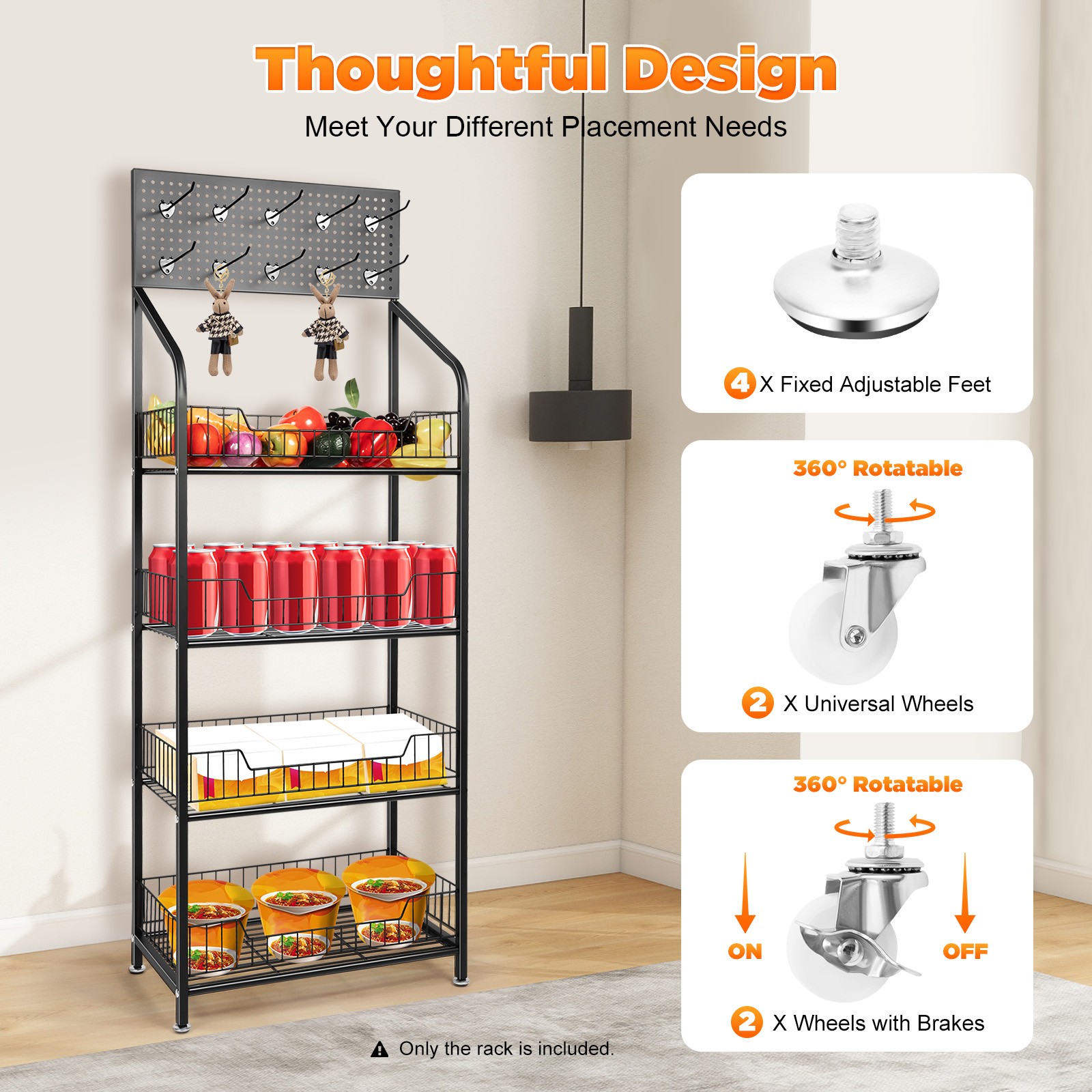 4 Tier Retail Display Rack Stand Snack Candy Display Organizer Snack Rack New