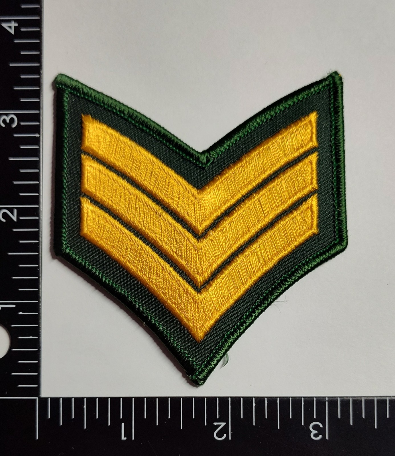 Vietnam Era US Army Sergeant Green Stripes Patch High Quality Hook Loop