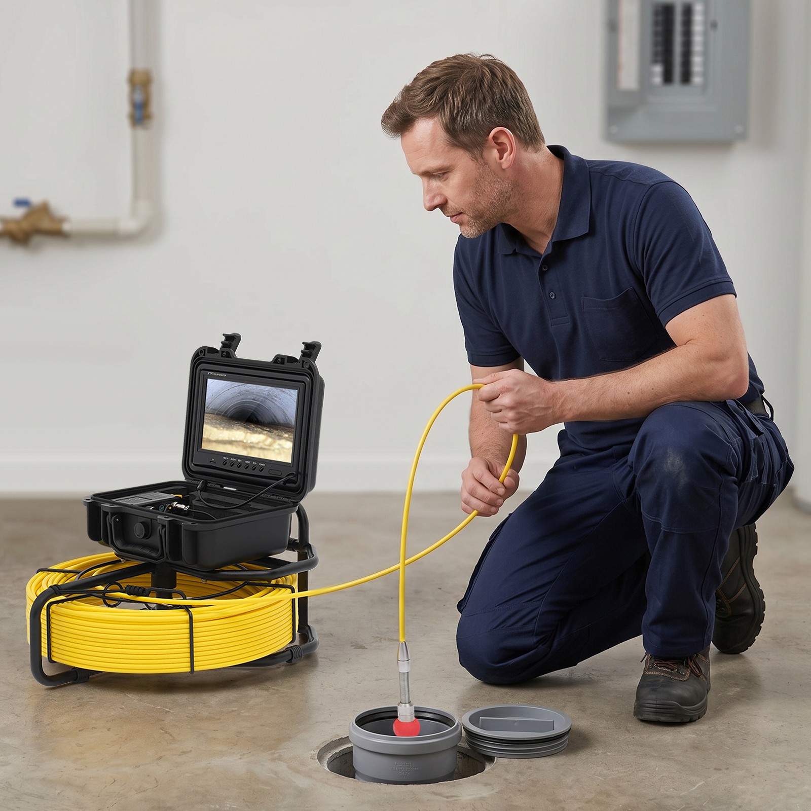 Pipeline Inspection Camera 200ft Sewer Main Inspection 1200TVL Video Scope