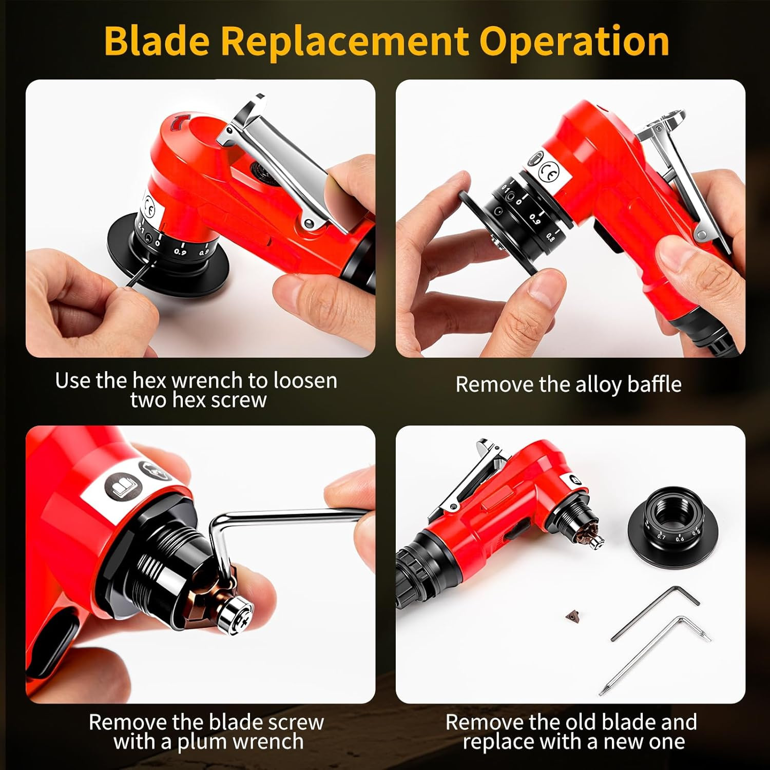 2 in 1 Pneumatic Chamfering Tool - Mini Air Chamfer Tool for C & R Deburring, 45