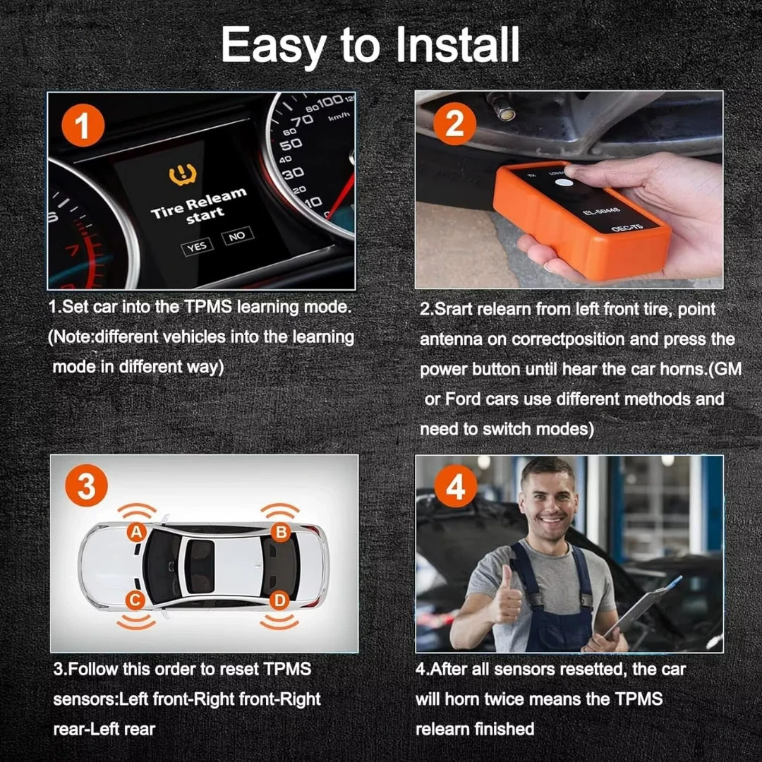 GM TPMS Relearn Tool Sensor Reset Activation Programming for Chevy Vehicles - Up