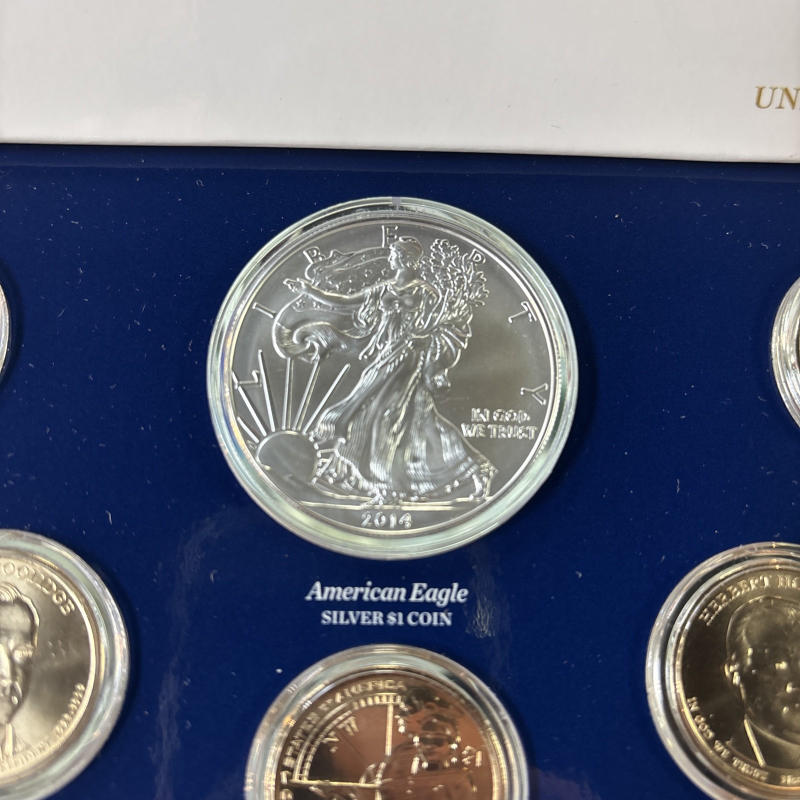 2014 US MINT ANNUAL UNCIRCULATED DOLLAR COIN SET - 6 WITH COA