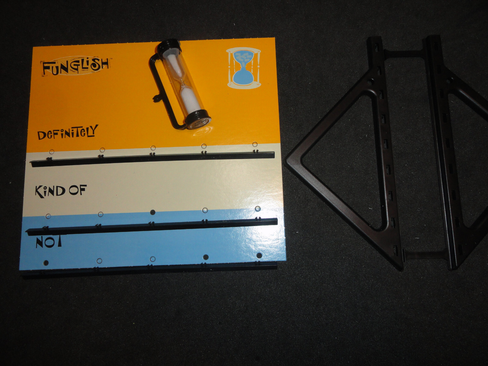 2010 Hasbro Funglish Board Game Replacement -Complete Easel Legs, Rails, Timer..