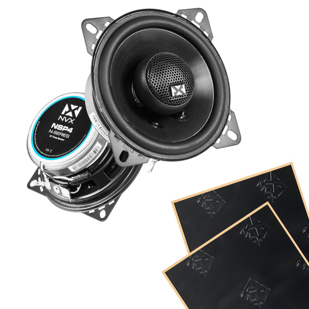 NVX NSP4 100W RMS 4" N-Series 2-Way Coaxial Car Speakers w/ Sound Damping
