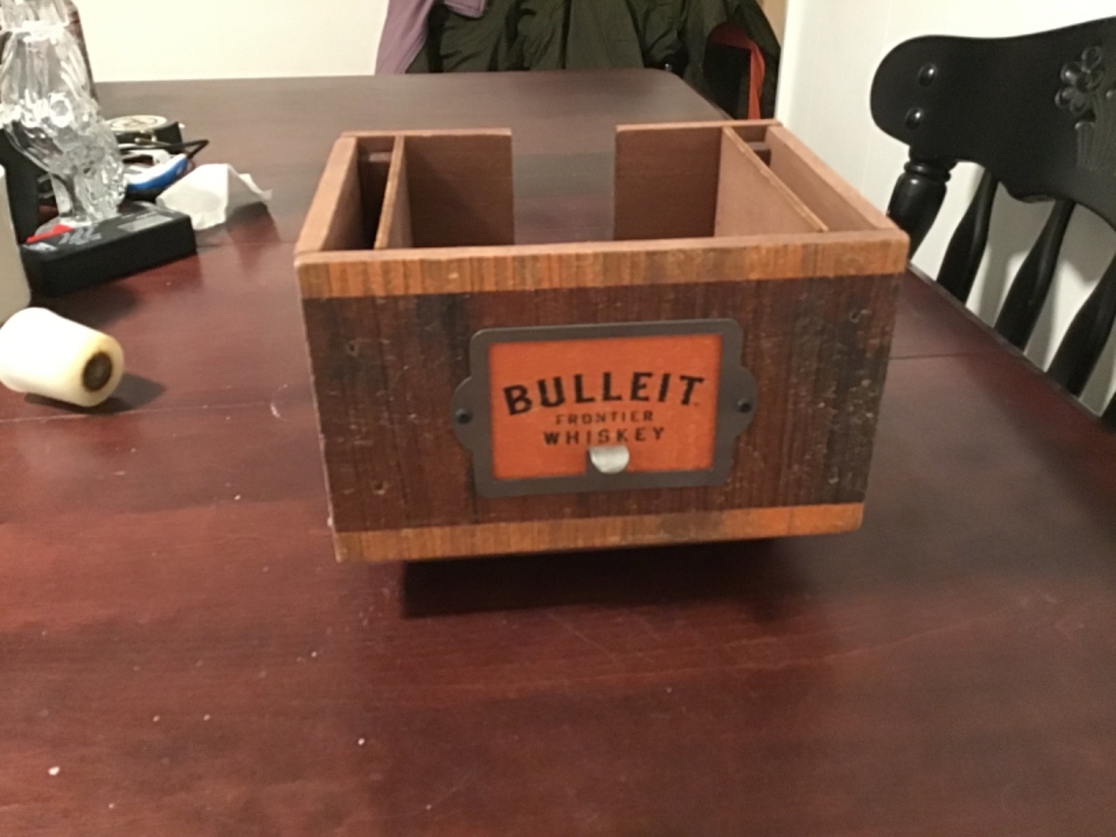 Bulleit Frontier Whiskey Napkin Straw Caddy Holder Whiskey Advertising Bulleit