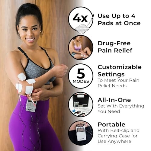 Digital TENS Unit Muscle Stimulator for Pain Relief - Back, Neck, Sciatica, Shou