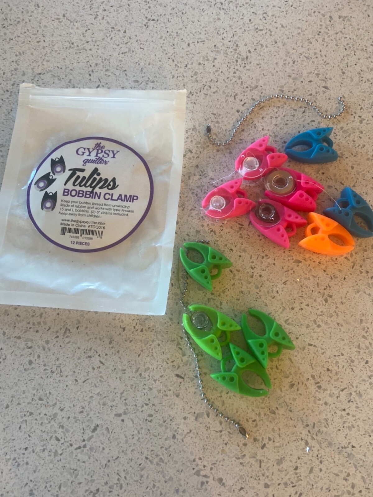 Tulips Bobbin Clamps from The Gypsy  Quilter 11 pcs