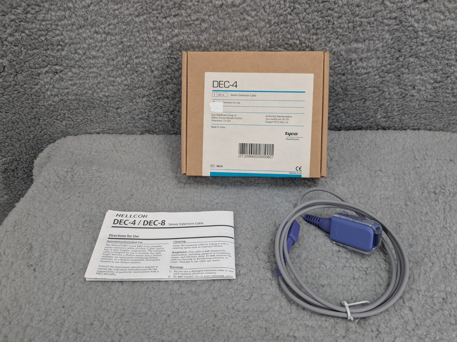 Nellcor DEC-4 SPO2 Sensor Extension Cable, New Open Box, Tyco,