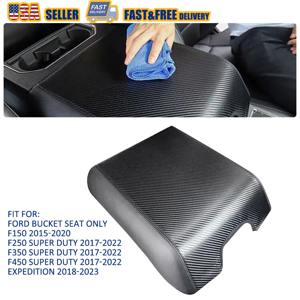 Center Console Armrest Pad Cover Accessories For 2015-2020 Ford F150 Bucket Seat