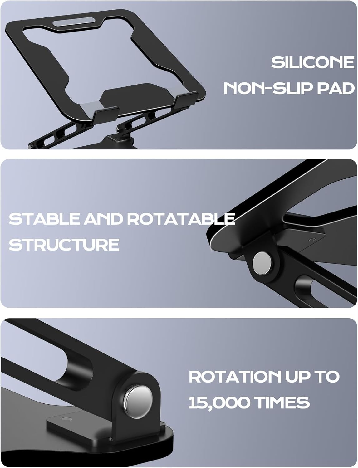 Adjustable Laptop Stand Foldable Metal Ventilated Laptop Riser Desk