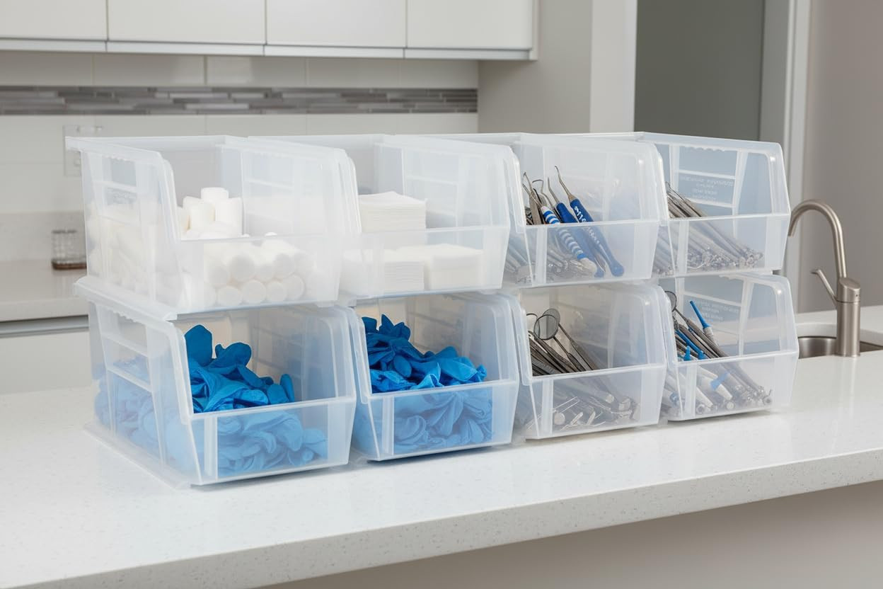 Hudson Exchange 11" x 5.5" x 5" Clear Plastic Stackable Storage Bin