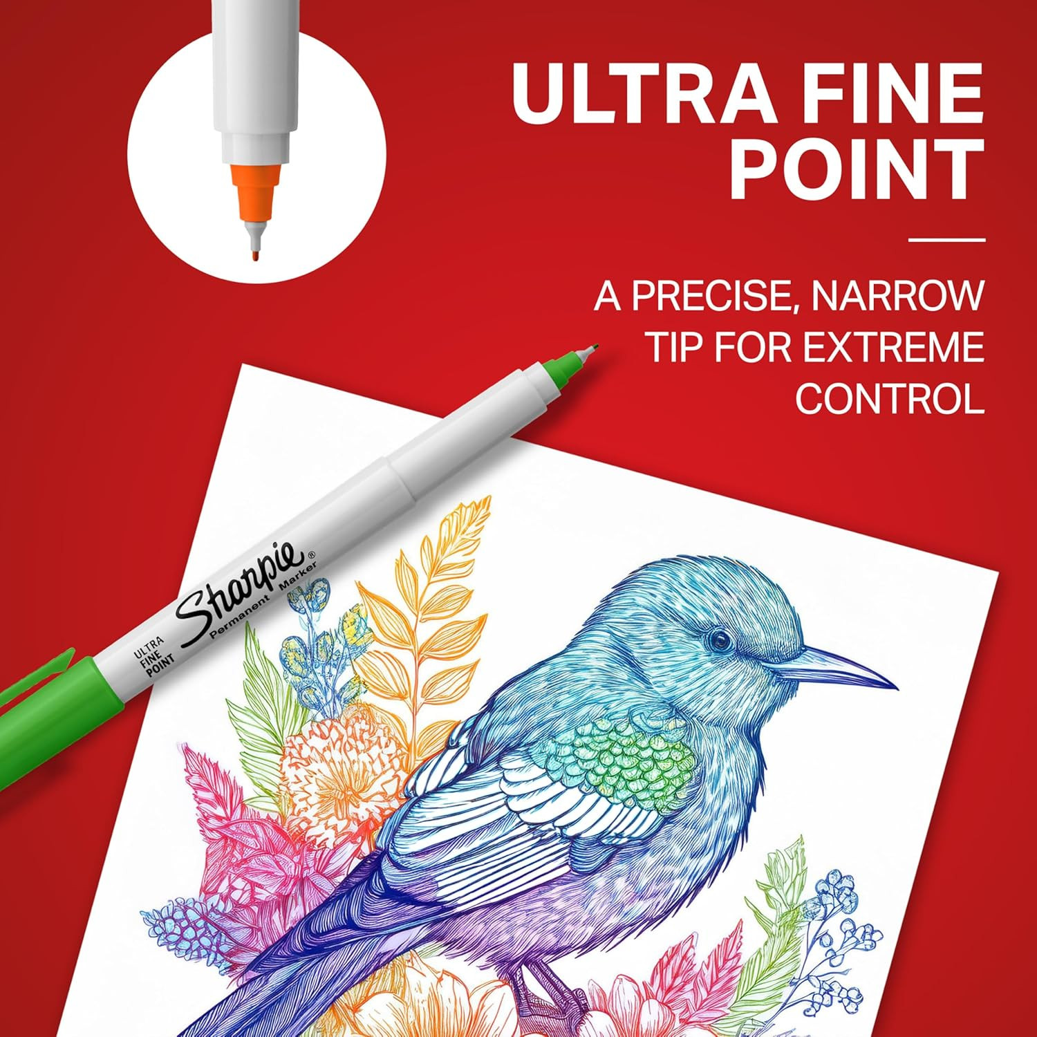 Permanent Markers Ultra Fine Point Assorted Colors 12 Count