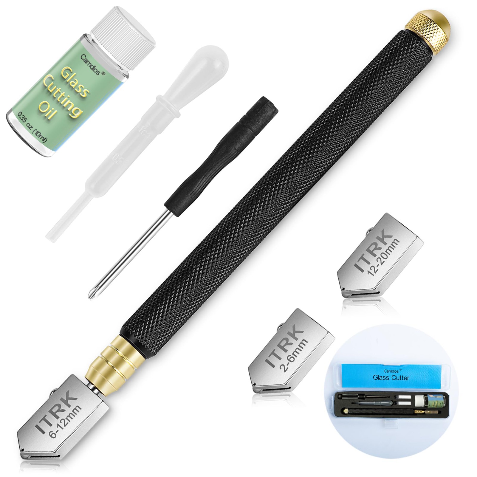 Glass Cutter 2mm-20mm & Cutting With Oil,