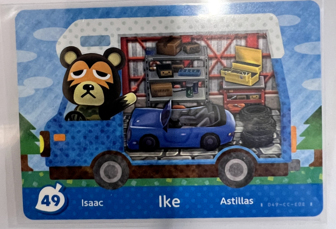 49 Ike 49 Animal Crossing Welcome Amiibo New Leaf RV Series Card NA Version