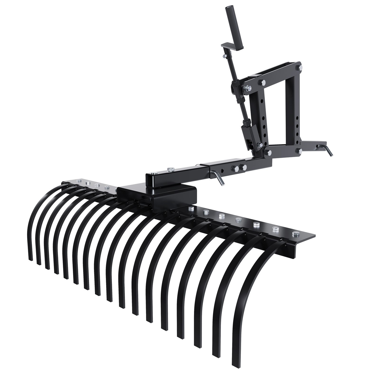 48" Landscape Rake Kit + 1 Point Hitch Lift For ATV UTV Garden Lawn Tractor
