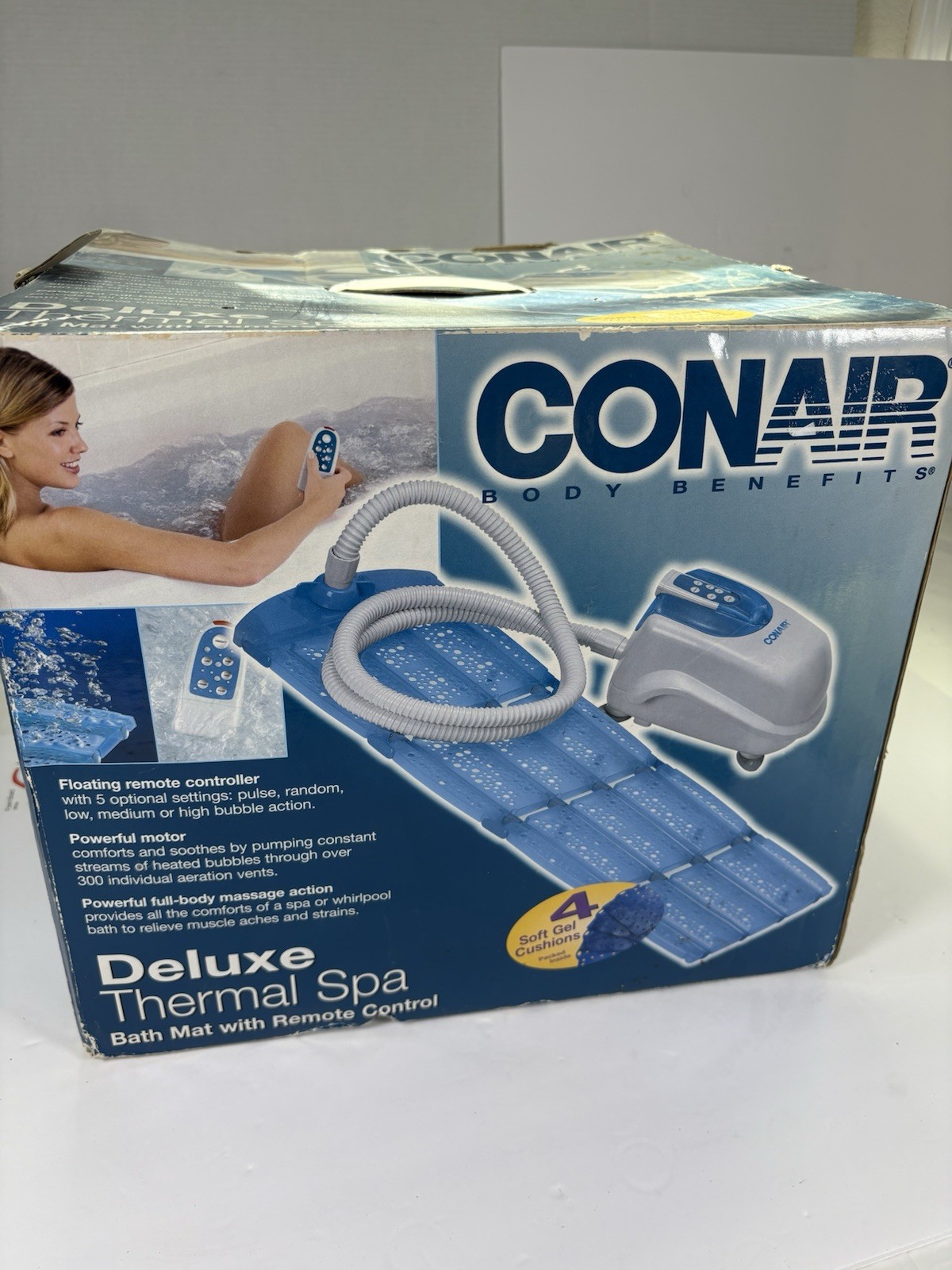 Conair Body Benefits Deluxe Thermal Spa Bath Mat Remote MBTS4 Open Box READ