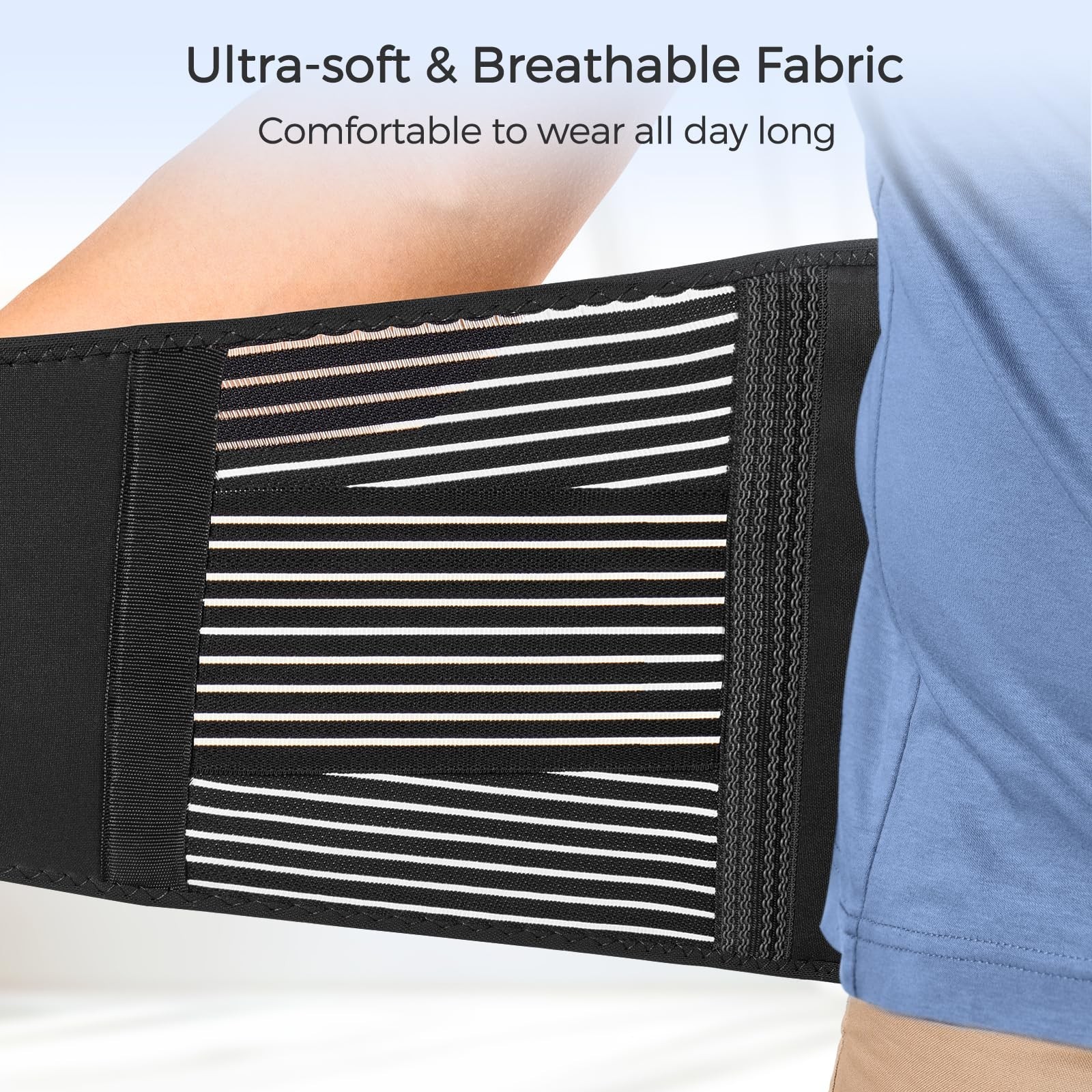 FREETOO Back Braces for Lower Back Pain Relief with 6 Stays, Breathable Back ...