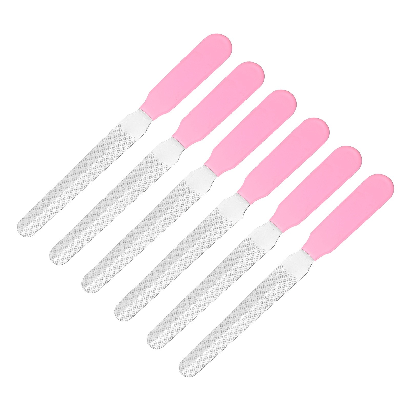 5.5x0.6" Stainless Steel Pet Nail File, (Pink, 6 Pcs)