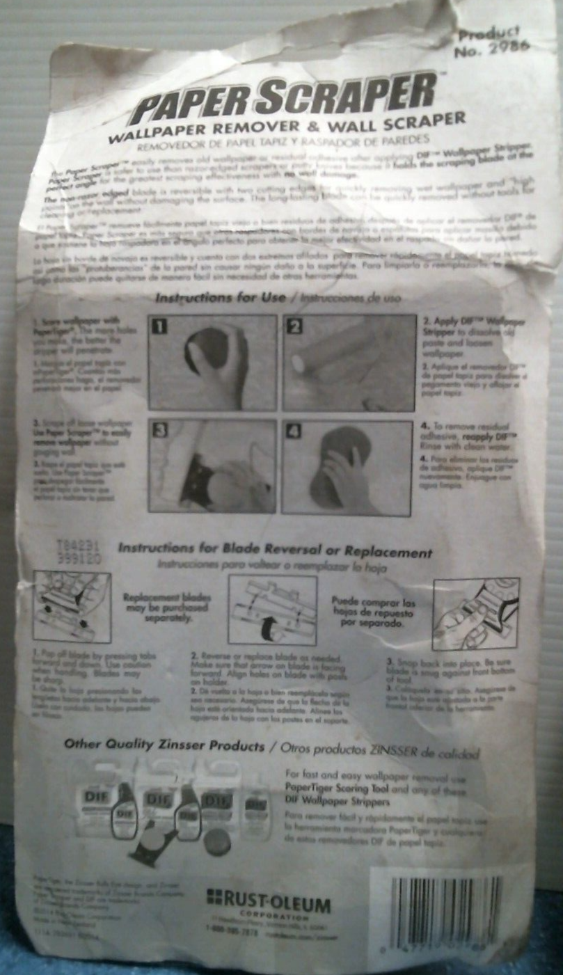 Zinsser Paper Scraper (02986) FS