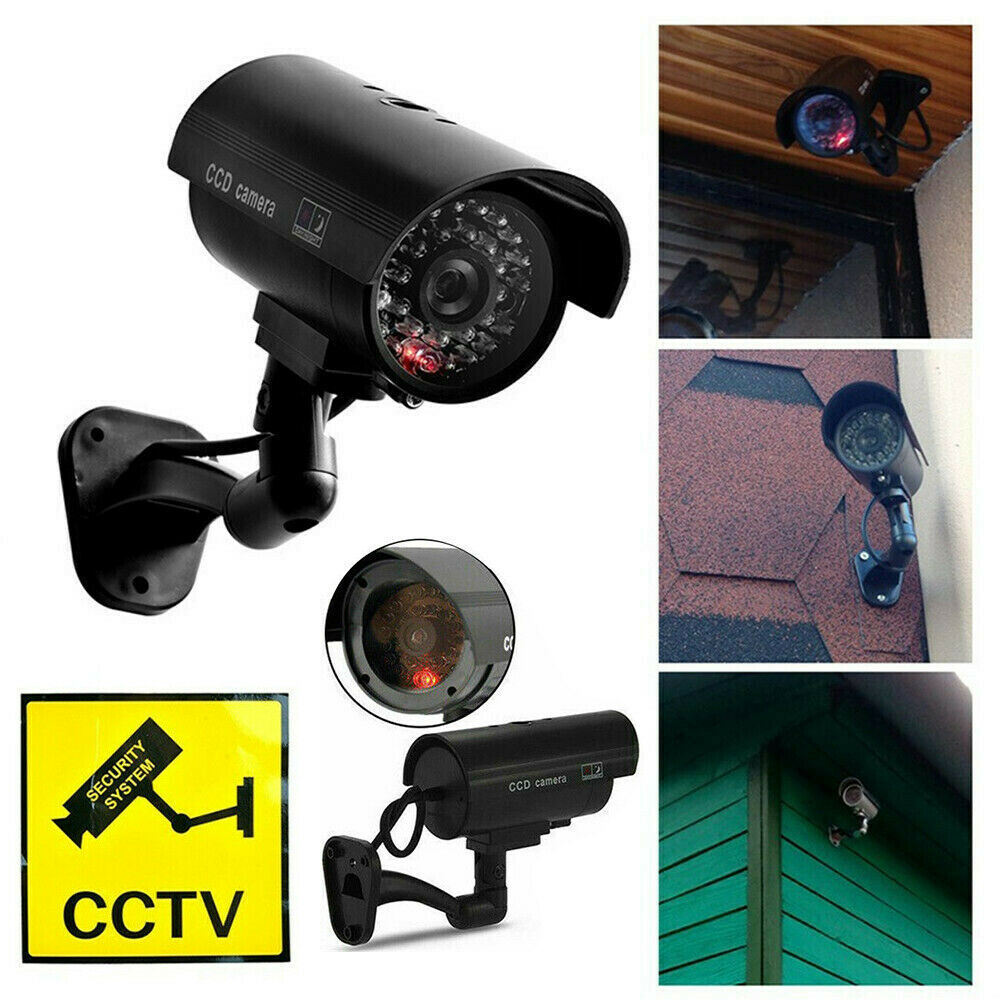 Wireless Fake CCTV Camera Outdoor Dummy Security Waterproof IR LED