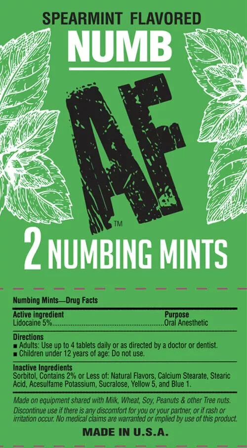 Numb AF Desensitizing Collection Kit Gel Spray And Mints
