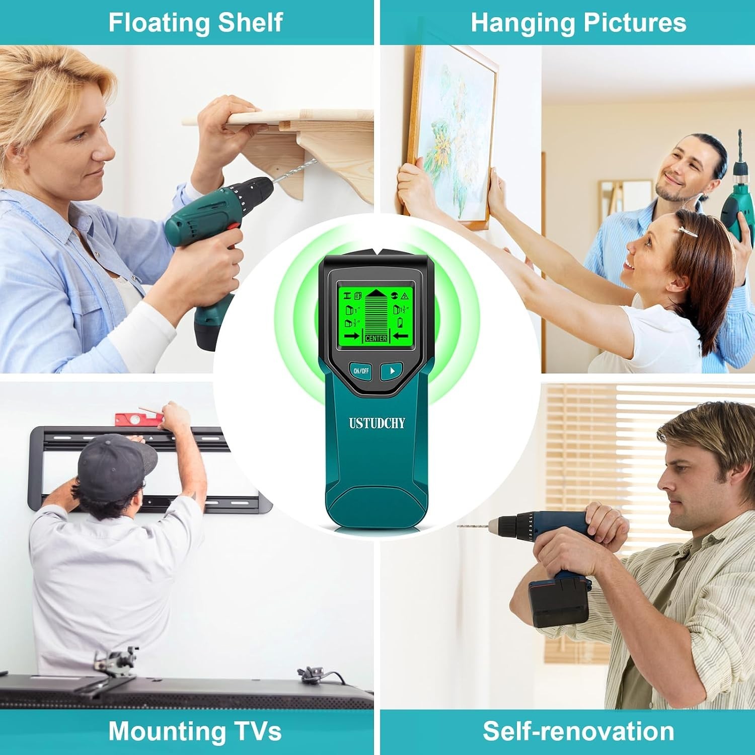 Stud Finder - 5 in 1 Electronic Stud Finder Wall Scanner, Stud Sensor with Di...