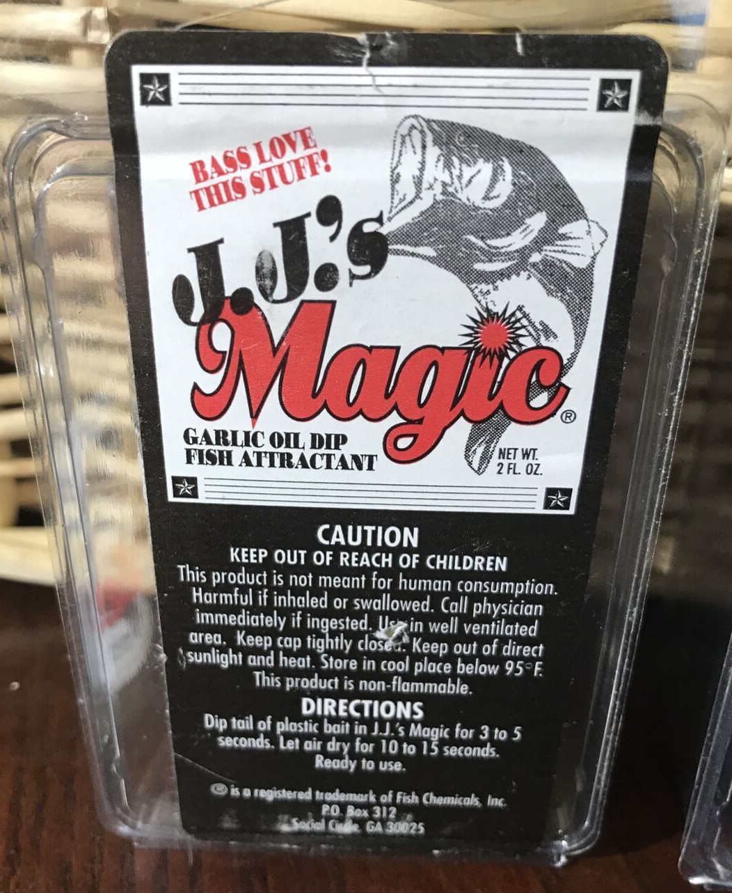 J.J.’s Magic Garlic oil dip fishing Half Full Glass Bottle-New-SHIPS N 24 HOURS