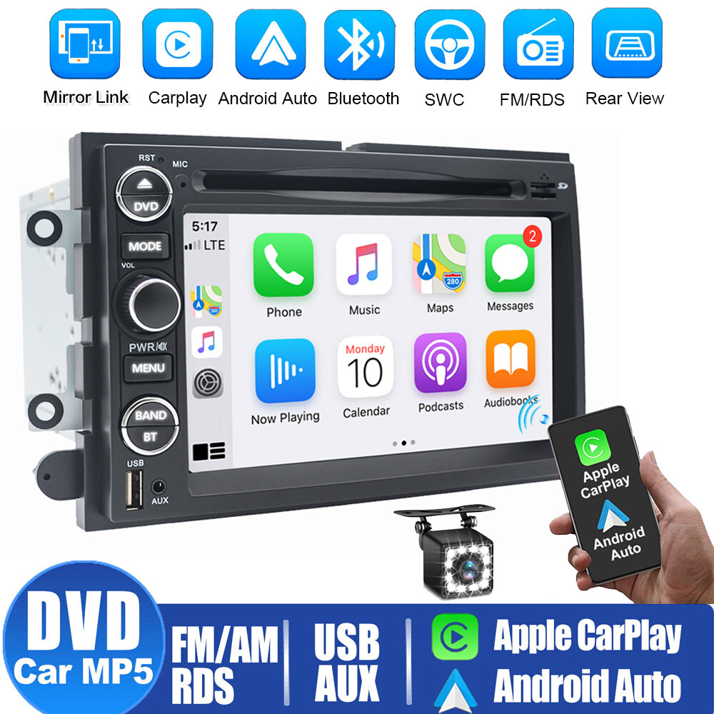 For 2004-2008 Ford F150/250 Car DVD CD Player Stereo Radio with Carplay Back Cam