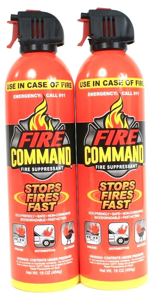 2 Fire Command 16 Oz Safe Non Corrosive Fast Acting Stops Fires Fast Suppressant