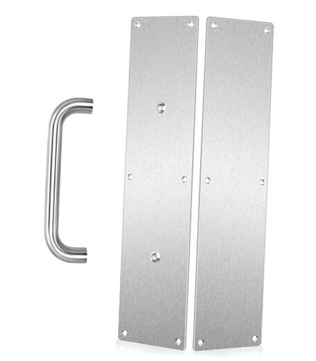 304 Stainless Steel Satin Finish Door Push Pull Handles, 100mm Width x 2 Pairs