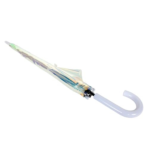 Iridescent Stick Umbrella, 50" Canopy Coverage, Crook Handle