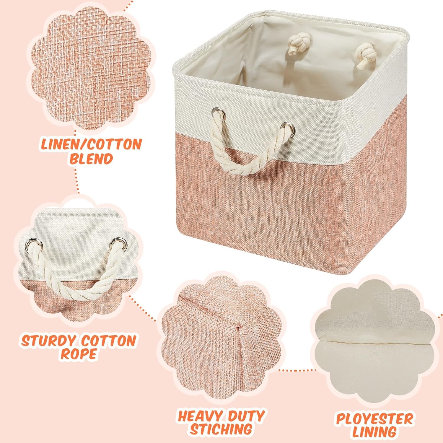 Cube Storage Box Fabric Storage Box Foldable Cube Basket